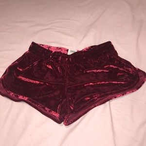 PINK VS red velvet sleep shorts